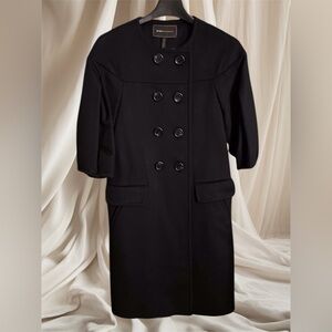 Elegant Designer Black Wool Coat by BCBG Max Azria